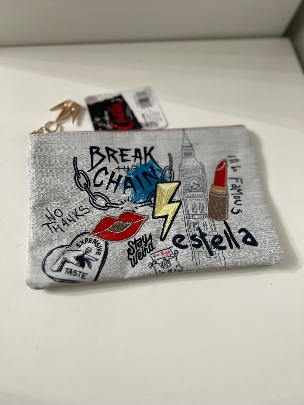 Cruella Gray 'Break the Chain' Graphic Zip Pouch